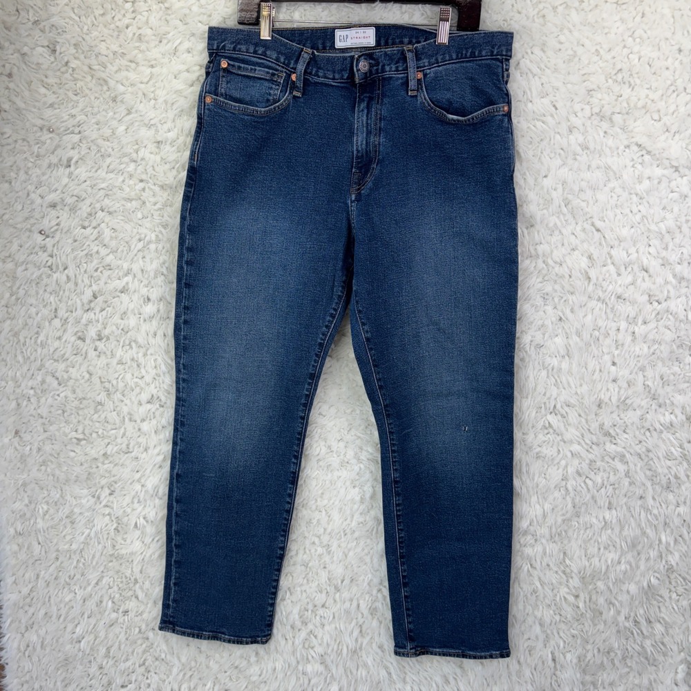 Gap Straight Leg Jeans 34x30 Blue Denim Classic Casual Essential Mens Timeless
